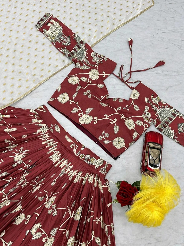 Launching Kalamkari Lehenga Choli - M Upto L Margin, Stiletto