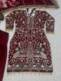Partywear Heavy Sequence Work Dhoti Salwar Suit - XXL
