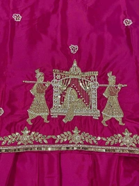 Crepe Silk Indo Western Lehenga Choli - Pink, L