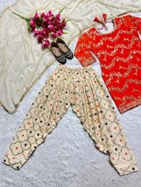 Designer Heavy Work Dhoti Suit - M