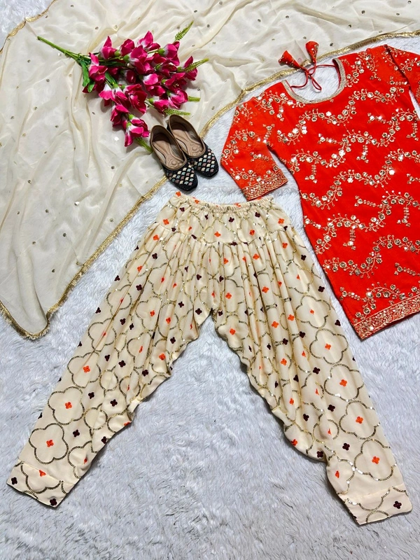 Designer Heavy Work Dhoti Suit - M