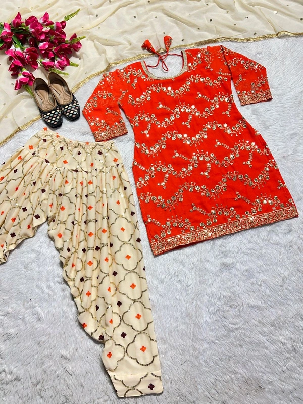 Designer Heavy Work Dhoti Suit - XL