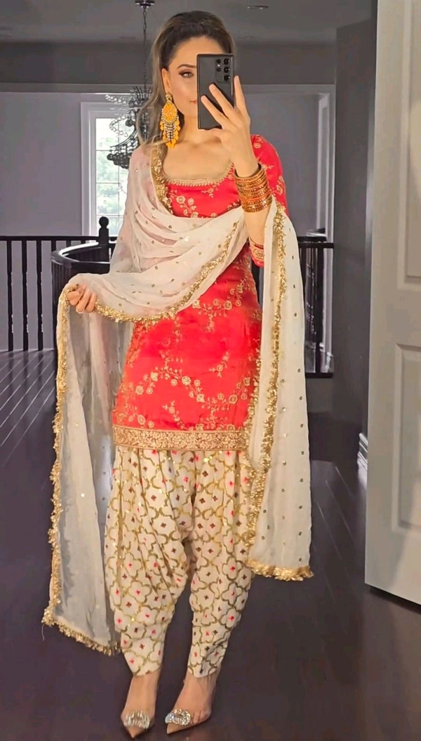 Designer Heavy Work Dhoti Suit - XXL