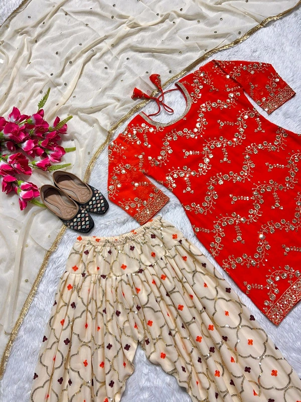 Designer Heavy Work Dhoti Suit - XXL