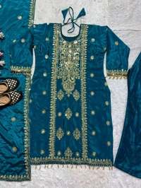Pure Heavy Chinon Silk Readymade Suit - XL