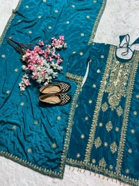 Pure Heavy Chinon Silk Readymade Suit - XL
