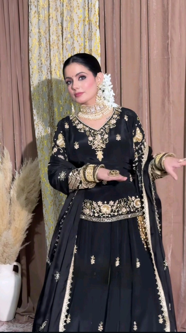 Heavy Embroidery Work Indo Western Lehenga Choli - L