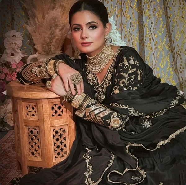 Heavy Embroidery Work Indo Western Lehenga Choli - L