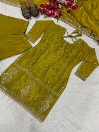 Muslim Wedding Style Heavy Sharara Suit - XL, Trendy Green