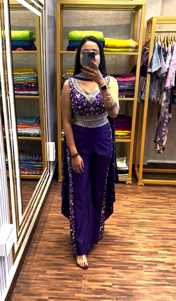 Super Hit Selling Indo Western Outfit - Free Size Upto 42inch, Purple