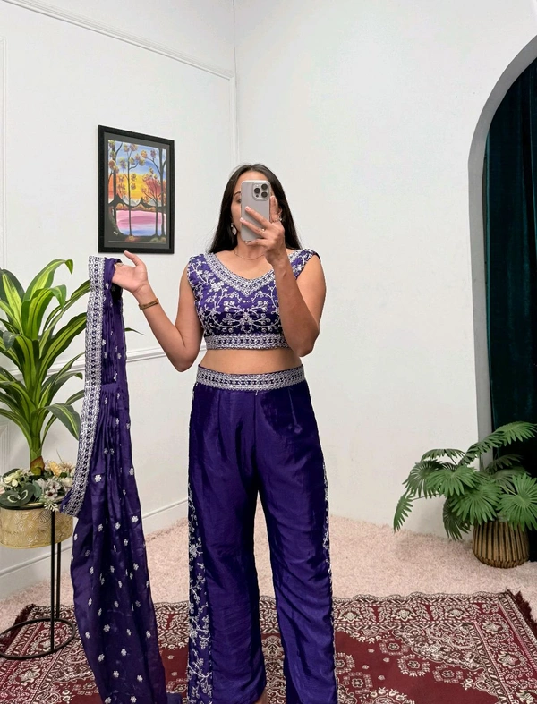 Super Hit Selling Indo Western Outfit - Free Size Upto 42inch, Purple
