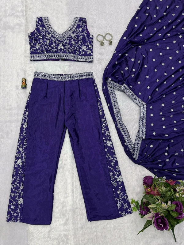 Super Hit Selling Indo Western Outfit - Free Size Upto 42inch, Purple