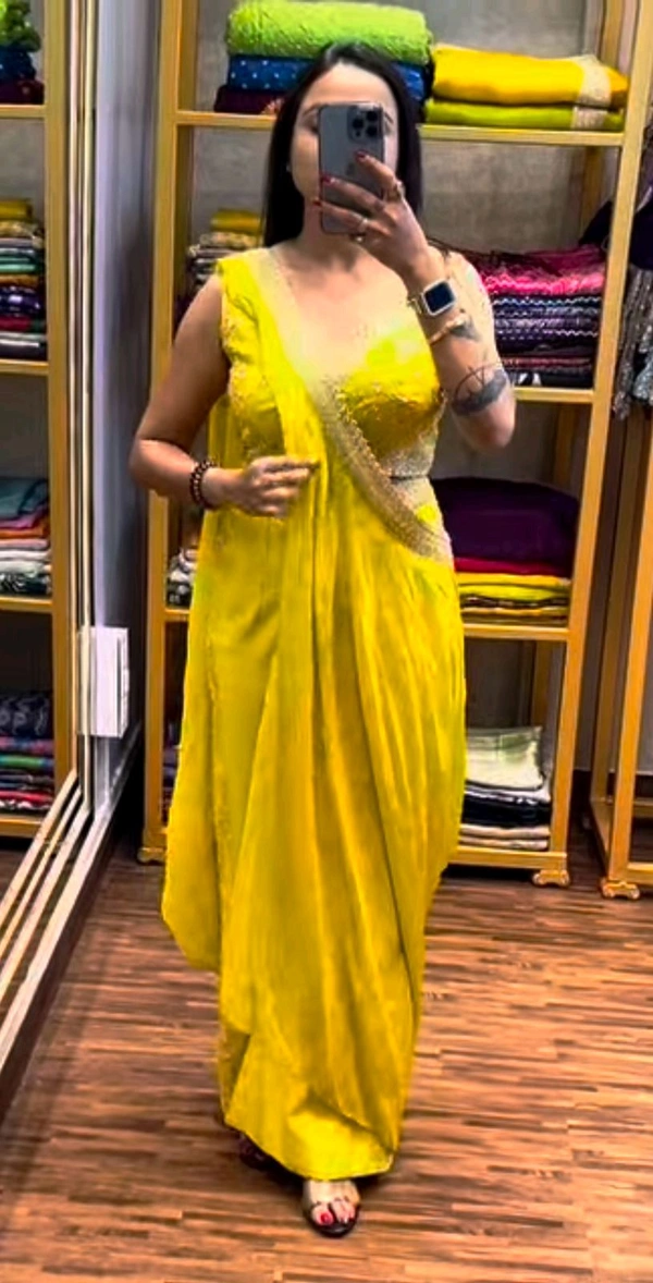 Super Hit Selling Indo Western Outfit - Free Size Upto 42inch, Yellow