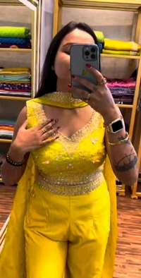 Super Hit Selling Indo Western Outfit - Free Size Upto 42inch, Yellow