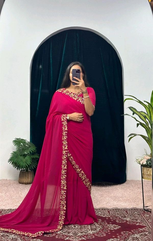 Most Selling Readymade Saree Gown - L, Mandy