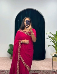 Most Selling Readymade Saree Gown - L, Mandy