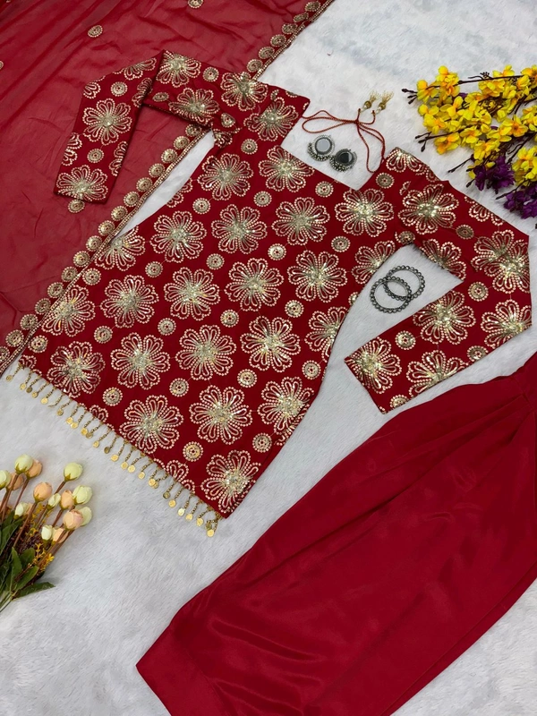 Trending Farsi Suit With Patiyala Pants - M
