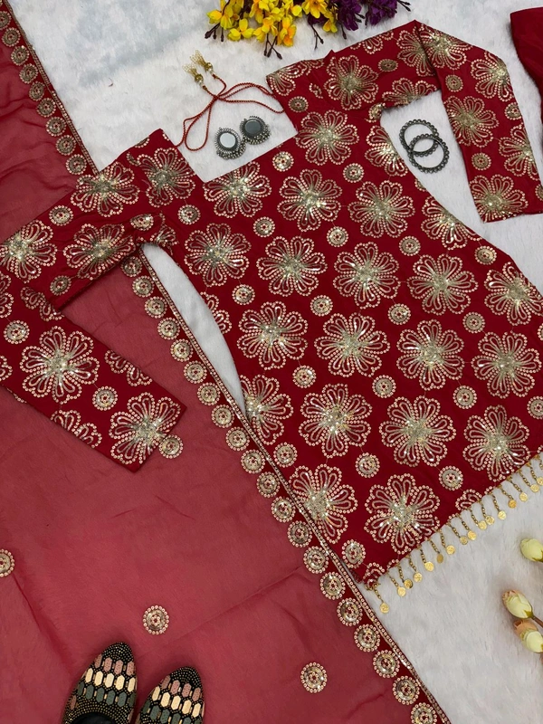 Trending Farsi Suit With Patiyala Pants - M