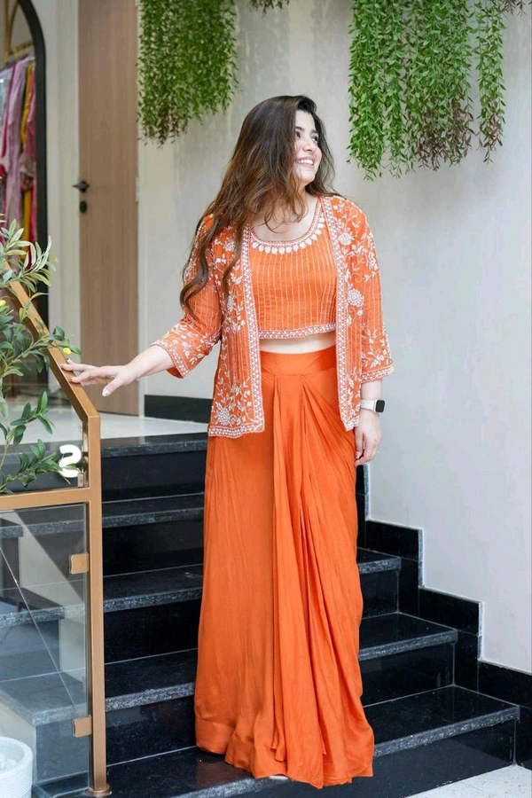 Hot Selling Indo Western Outfit - Orange