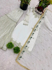Designer Heavy Embroidery Work Sharara Suit - M