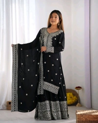Black Color Real Modelling Shoot Sharara Suit - L