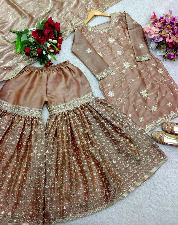 Zimmy Choo Silk Sharara Suit - L