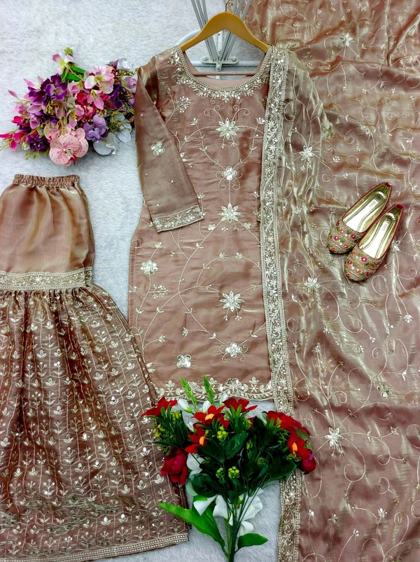 Zimmy Choo Silk Sharara Suit - L