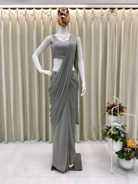 Designer Ready To Wear Saree With Blouse And Koti