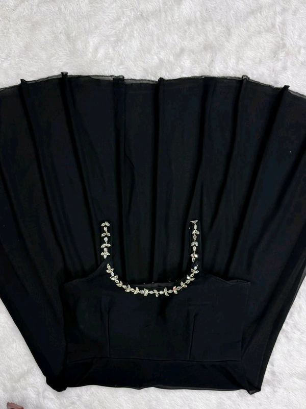 Stylish Black Color Gown With Plazo And Dupatta Set - XXL With 3XL Margin