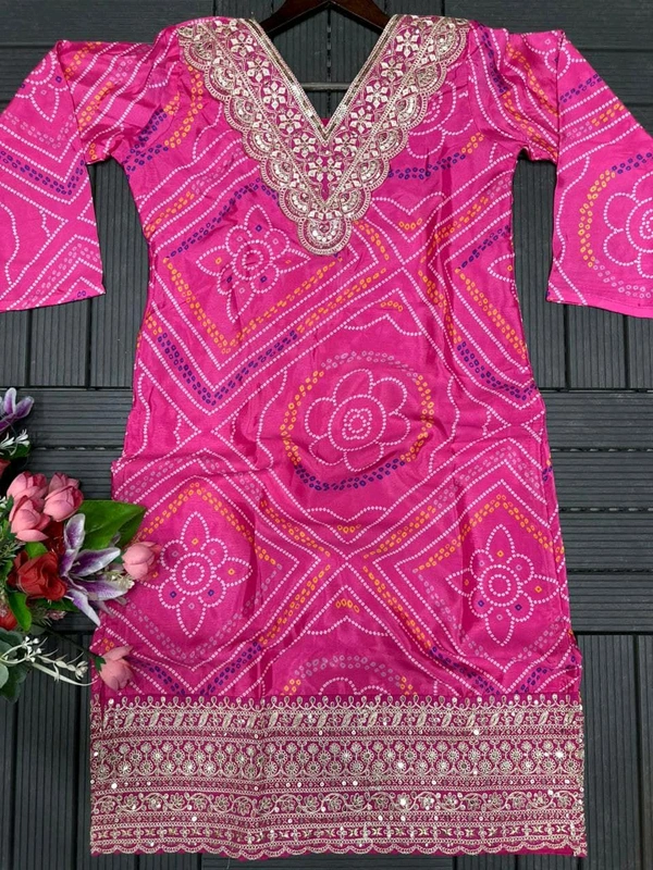 Digital Printed Dhoti Kurta Set With Potli Bag - M Upto L Margin