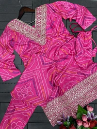 Digital Printed Dhoti Kurta Set With Potli Bag - XL Upto XXL Margin