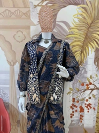 Ready To Wear Mirror Work Saree With Stiched Blouse