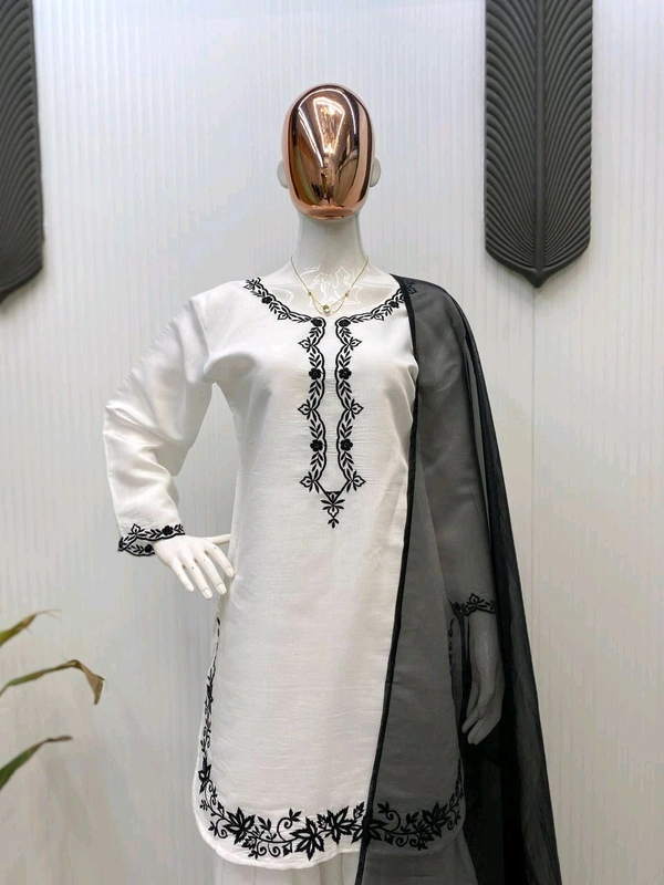Designer Organza Silk Farsi Salwar Suit - M