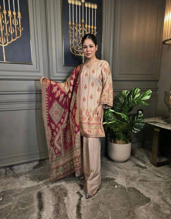Designer French Crepe Salwar Suit - L