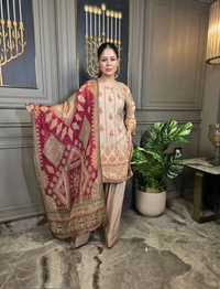 Designer French Crepe Salwar Suit - XXL