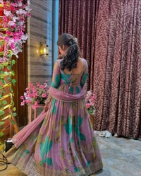 Partywear Fox Georgette Anarkali Gown With Dupatta Set - XXL