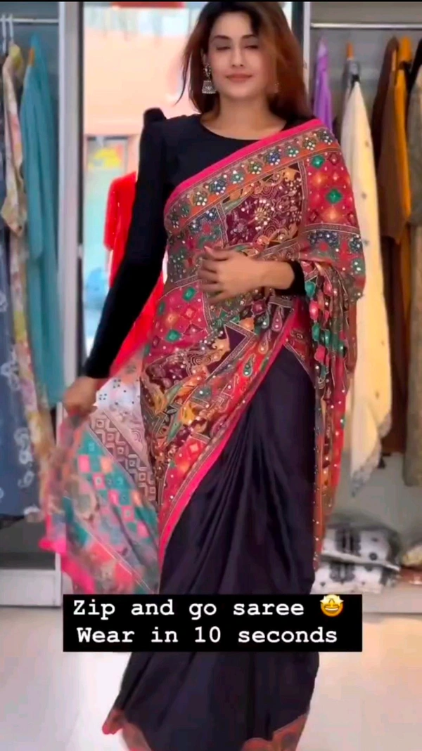 Zip And Go Saree Gown - M