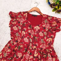 Floral Printed Soft Cotton Maxi Dress - M