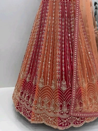 Bridal Look Heavy Embroidery Work Lehenga With Cancan - Semi Stiched Upto 44inch