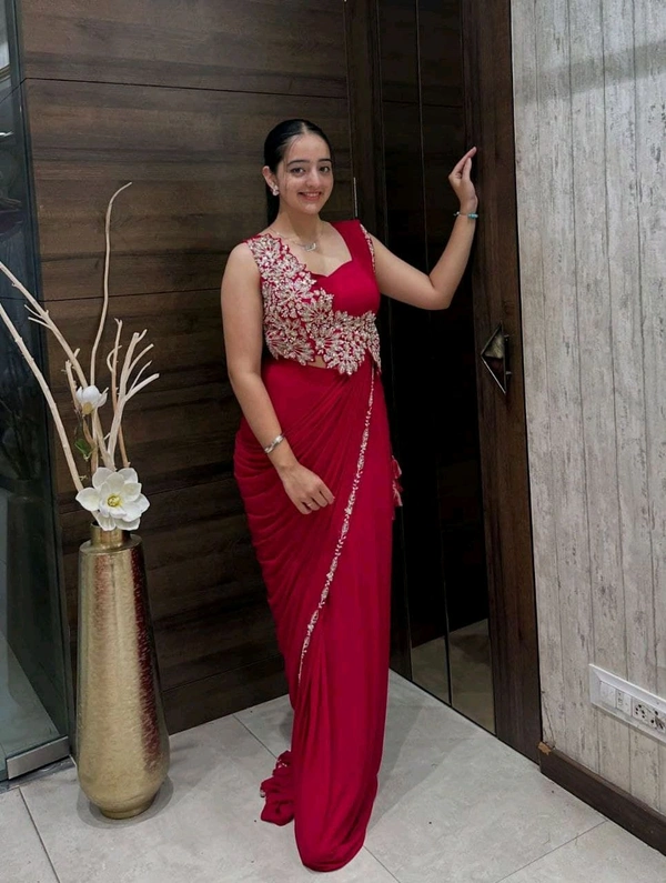 Ready To Wear Saree With Stitched Blouse