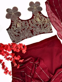 Festive Look One Outfit Into 3 Style Lehenga Saree - Free Size Upto 44inch