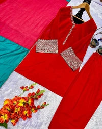 Designer Partywear Farsi Salwar Suit - M