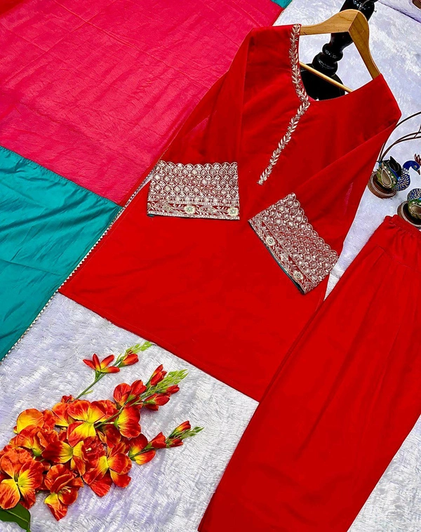 Designer Partywear Farsi Salwar Suit - M