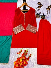 Designer Partywear Farsi Salwar Suit - M