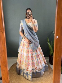 Dola Cotton Silk Lehenga Choli - Free Size