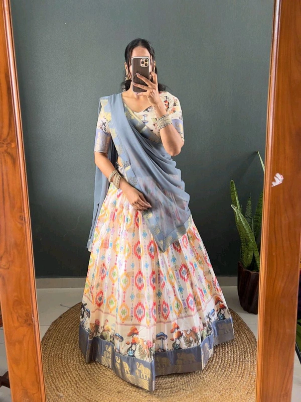 Dola Cotton Silk Lehenga Choli - Free Size