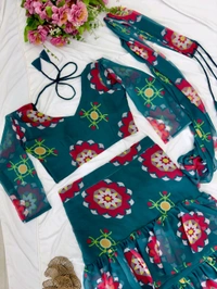 Ready To Wear Floral Lehenga Saree - XL upto XXL Margin