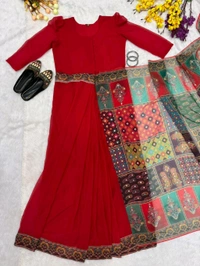 Zip And Go Saree Gown - XXL, Red