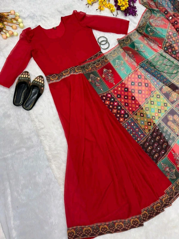 Zip And Go Saree Gown - L, Red