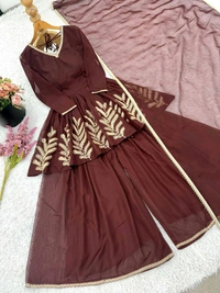 Elegant Coding Embroidery Suit Set - XL